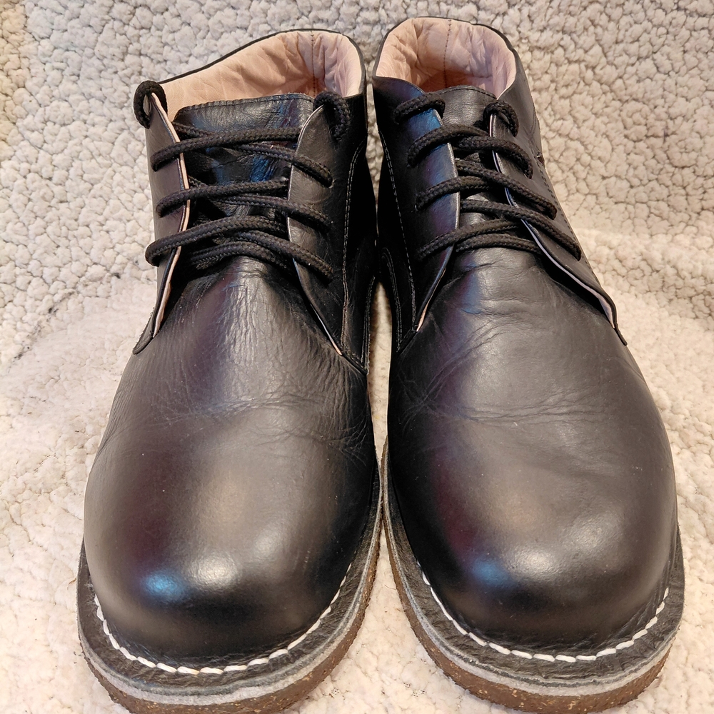 Mabacol Handcrafted Black leather Rice Sole Dress Shoe Sz. 12W